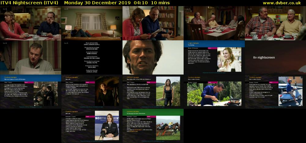 ITV4 Nightscreen (ITV4) Monday 30 December 2019 04:10 - 04:20