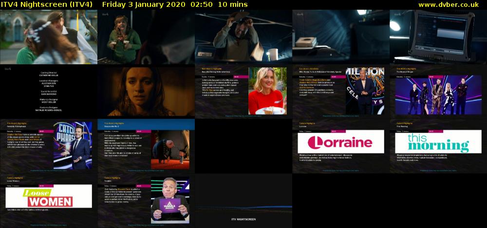 ITV4 Nightscreen (ITV4) Friday 3 January 2020 02:50 - 03:00