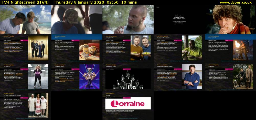 ITV4 Nightscreen (ITV4) Thursday 9 January 2020 02:50 - 03:00