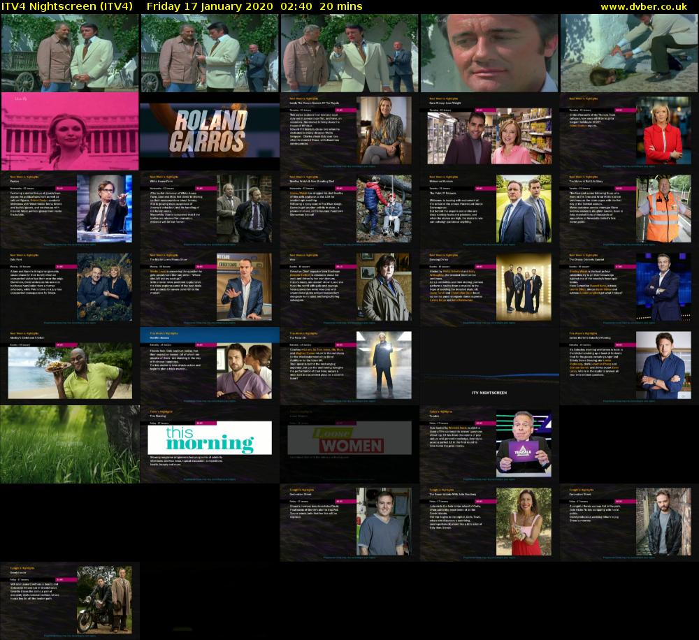 ITV4 Nightscreen (ITV4) Friday 17 January 2020 02:40 - 03:00