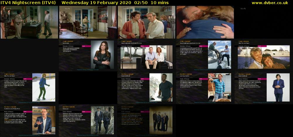 ITV4 Nightscreen (ITV4) Wednesday 19 February 2020 02:50 - 03:00