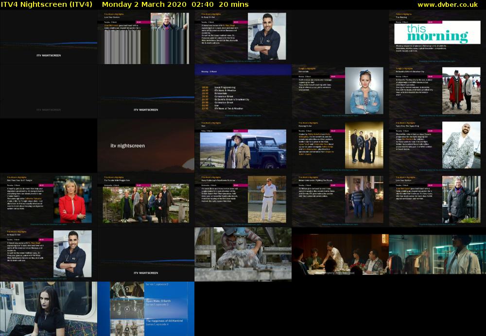 ITV4 Nightscreen (ITV4) Monday 2 March 2020 02:40 - 03:00