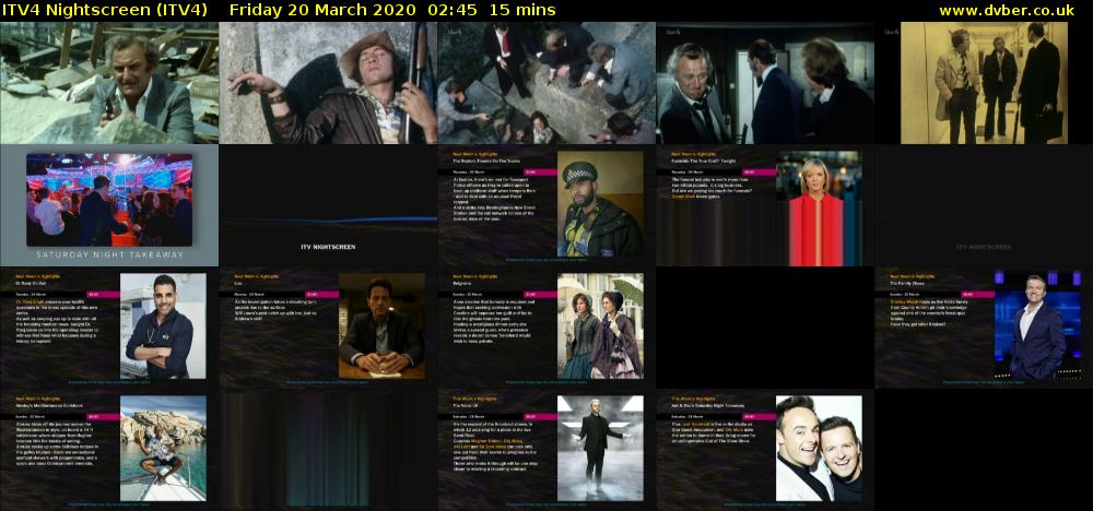 ITV4 Nightscreen (ITV4) Friday 20 March 2020 02:45 - 03:00