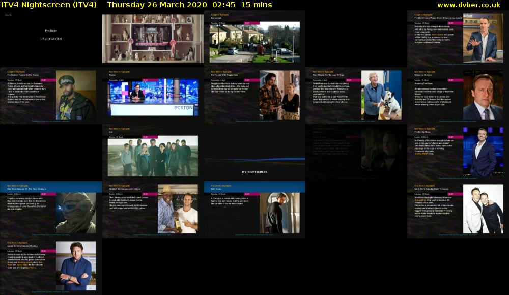 ITV4 Nightscreen (ITV4) Thursday 26 March 2020 02:45 - 03:00