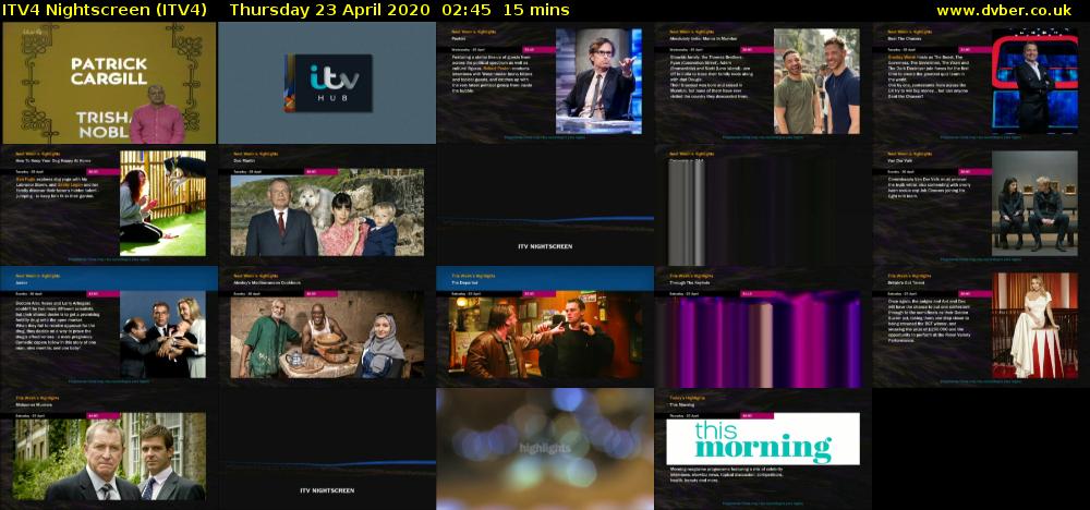 ITV4 Nightscreen (ITV4) Thursday 23 April 2020 02:45 - 03:00