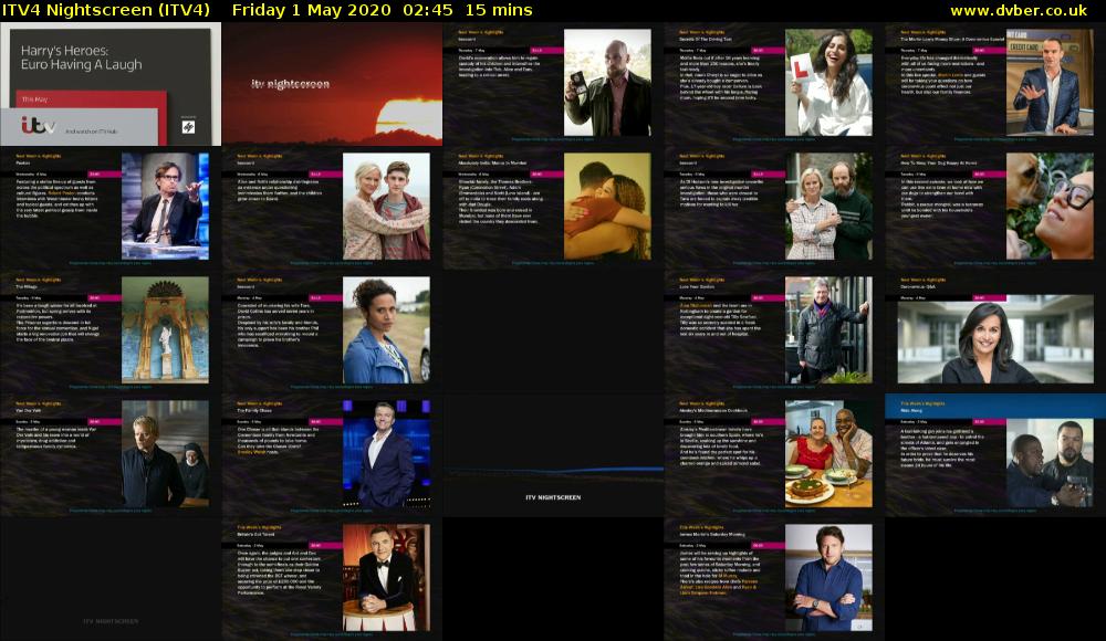 ITV4 Nightscreen (ITV4) Friday 1 May 2020 02:45 - 03:00
