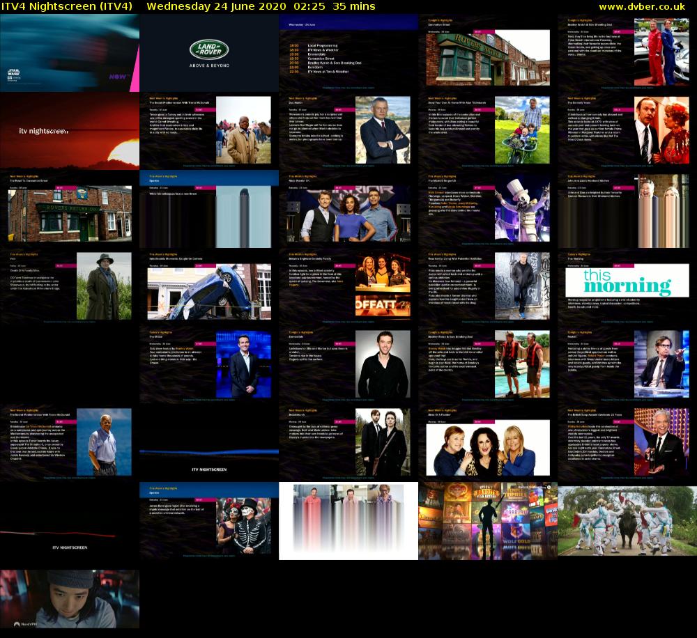 ITV4 Nightscreen (ITV4) Wednesday 24 June 2020 02:25 - 03:00