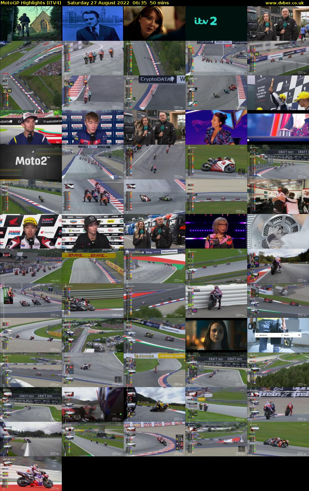 MotoGP Highlights (ITV4) Saturday 27 August 2022 06:35 - 07:25