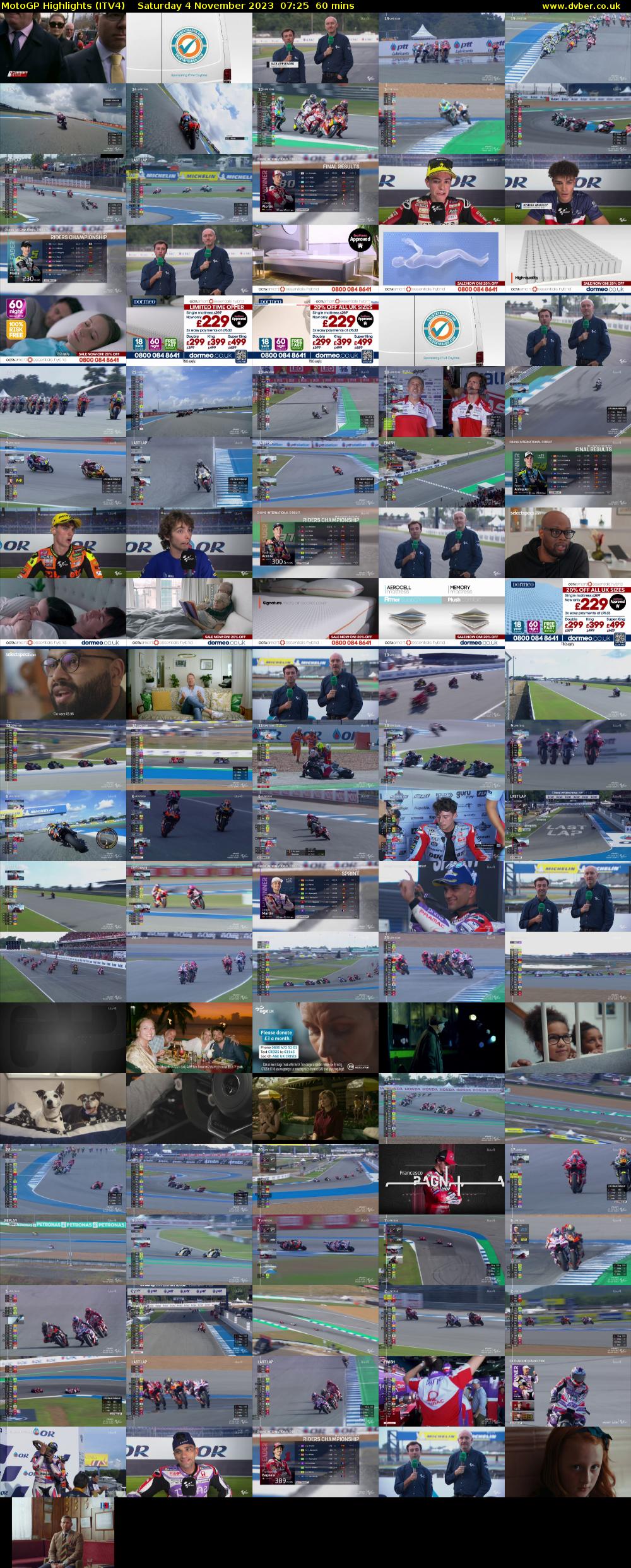 MotoGP Highlights (ITV4) Saturday 4 November 2023 07:25 - 08:25