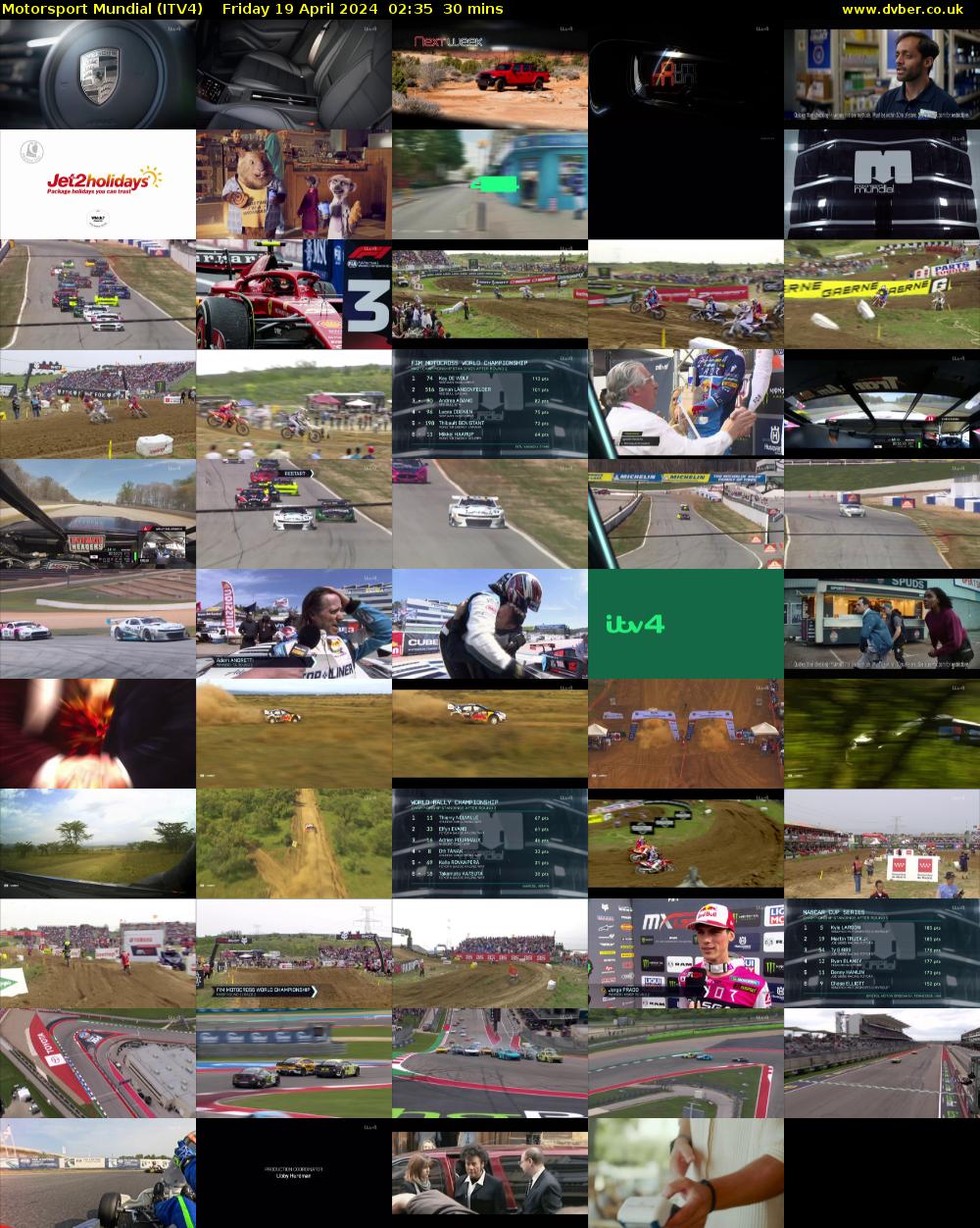 Motorsport Mundial (ITV4) Friday 19 April 2024 02:35 - 03:05
