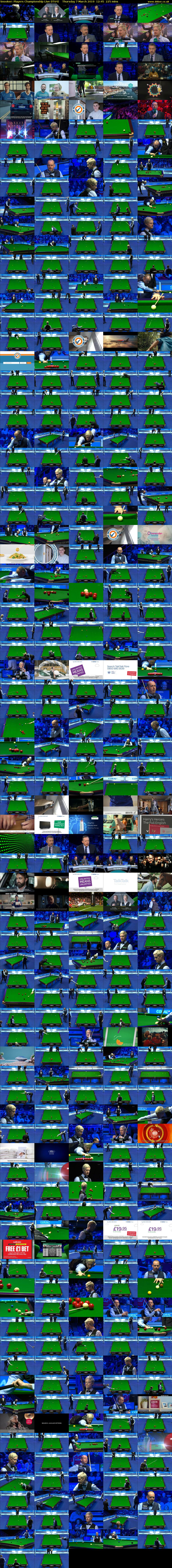 Snooker: Players Championship Live (ITV4) Thursday 7 March 2019 12:45 - 16:30