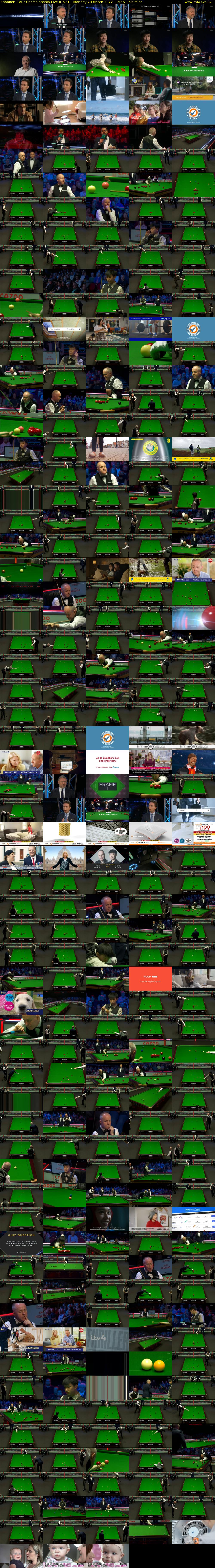 Snooker: Tour Championship Live (ITV4) Monday 28 March 2022 12:45 - 16:00