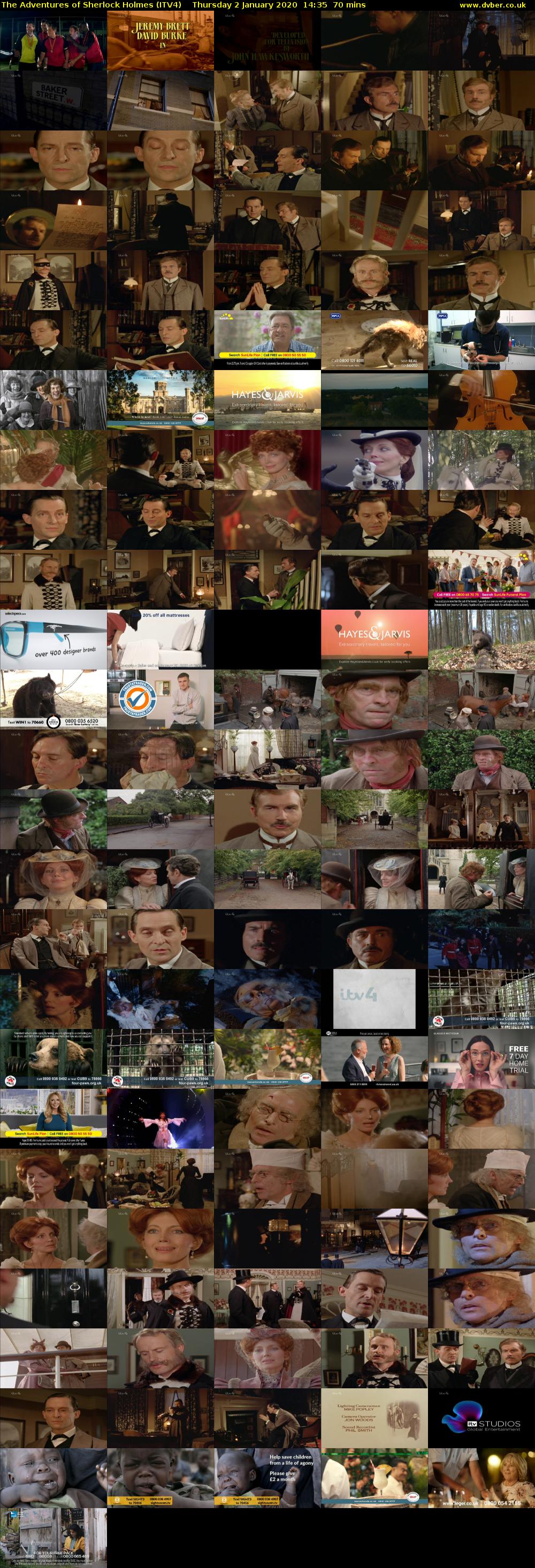 The Adventures of Sherlock Holmes (ITV4) Thursday 2 January 2020 14:35 - 15:45