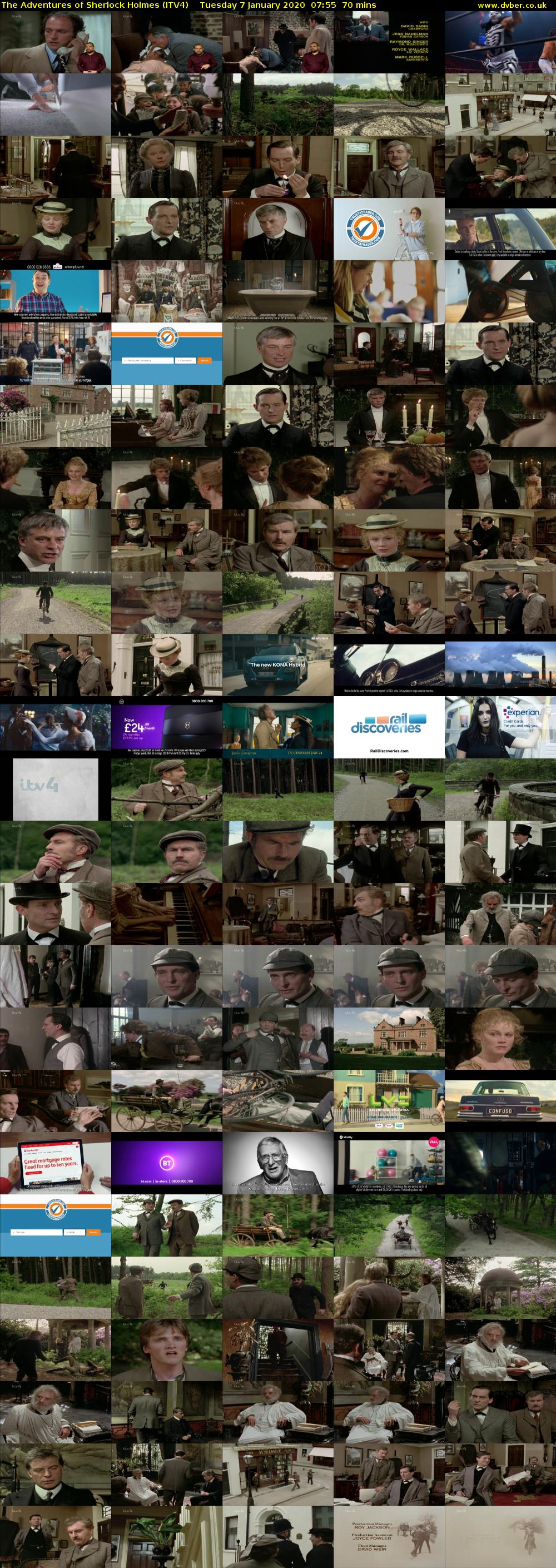 The Adventures of Sherlock Holmes (ITV4) Tuesday 7 January 2020 07:55 - 09:05