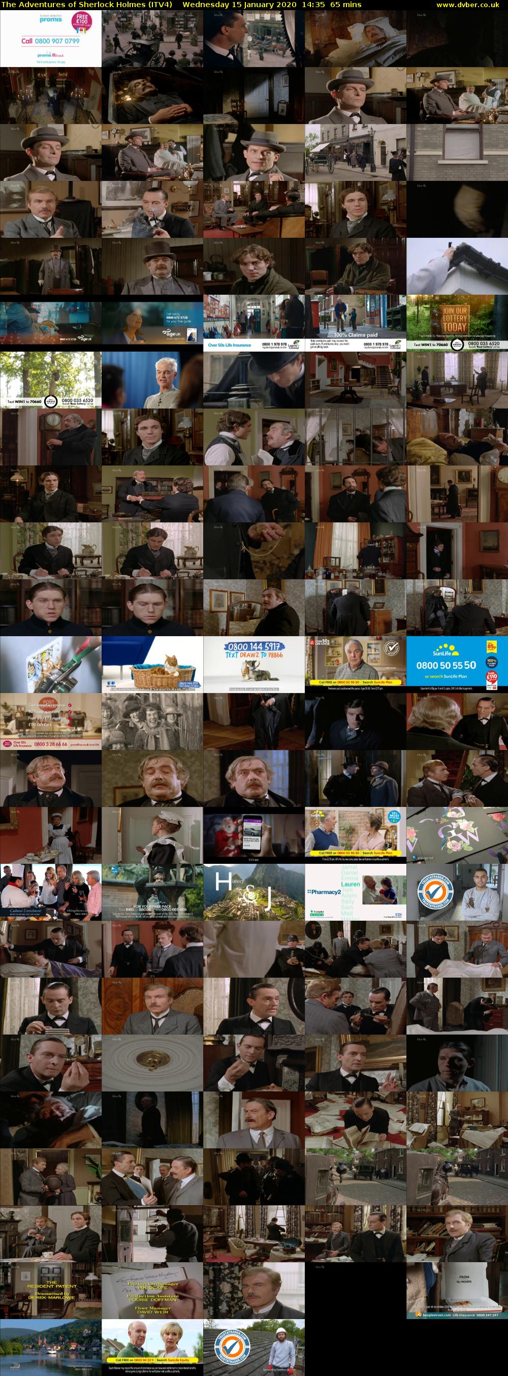 The Adventures of Sherlock Holmes (ITV4) Wednesday 15 January 2020 14:35 - 15:40