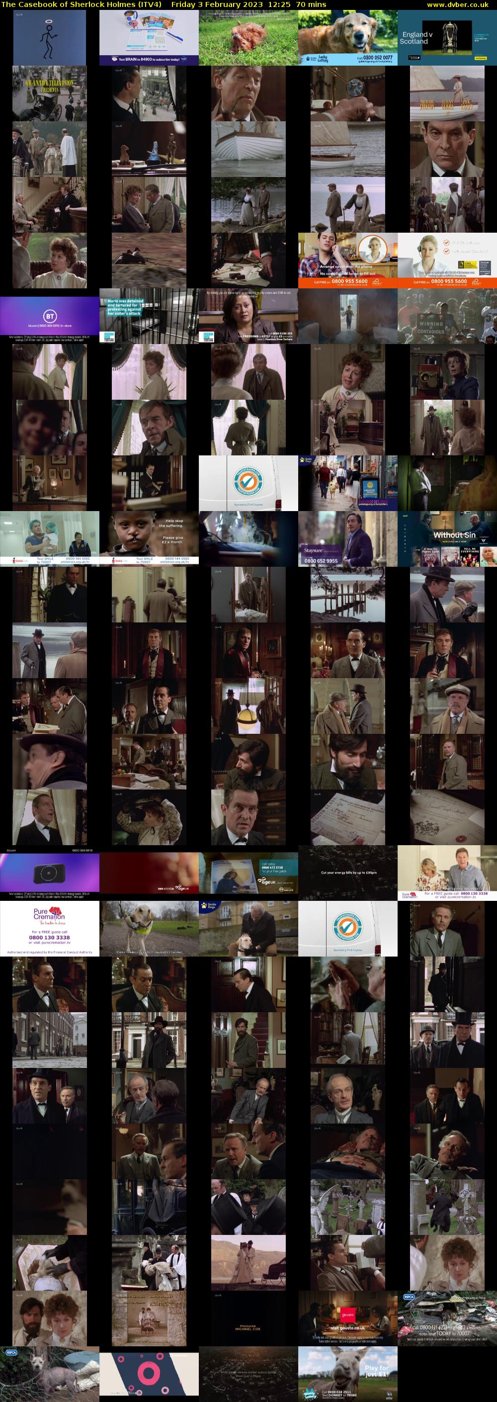 The Casebook of Sherlock Holmes (ITV4) Friday 3 February 2023 12:25 - 13:35