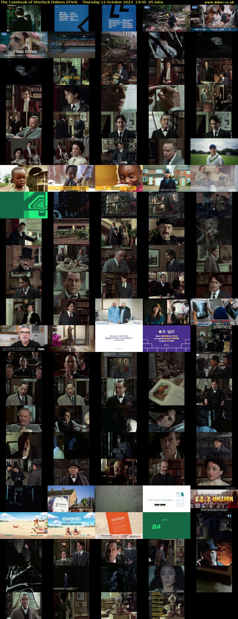 The Casebook of Sherlock Holmes (ITV4) Thursday 12 October 2023 13:45 - 14:50