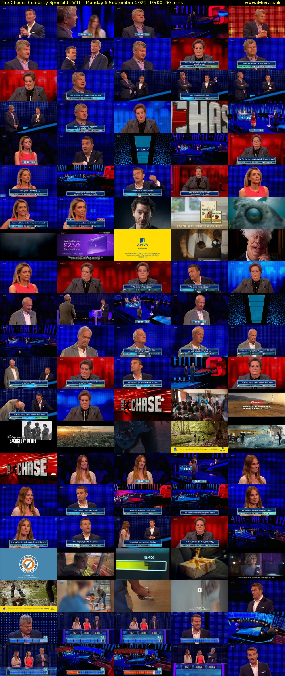 The Chase: Celebrity Special (ITV4) Monday 6 September 2021 19:00 - 20:00