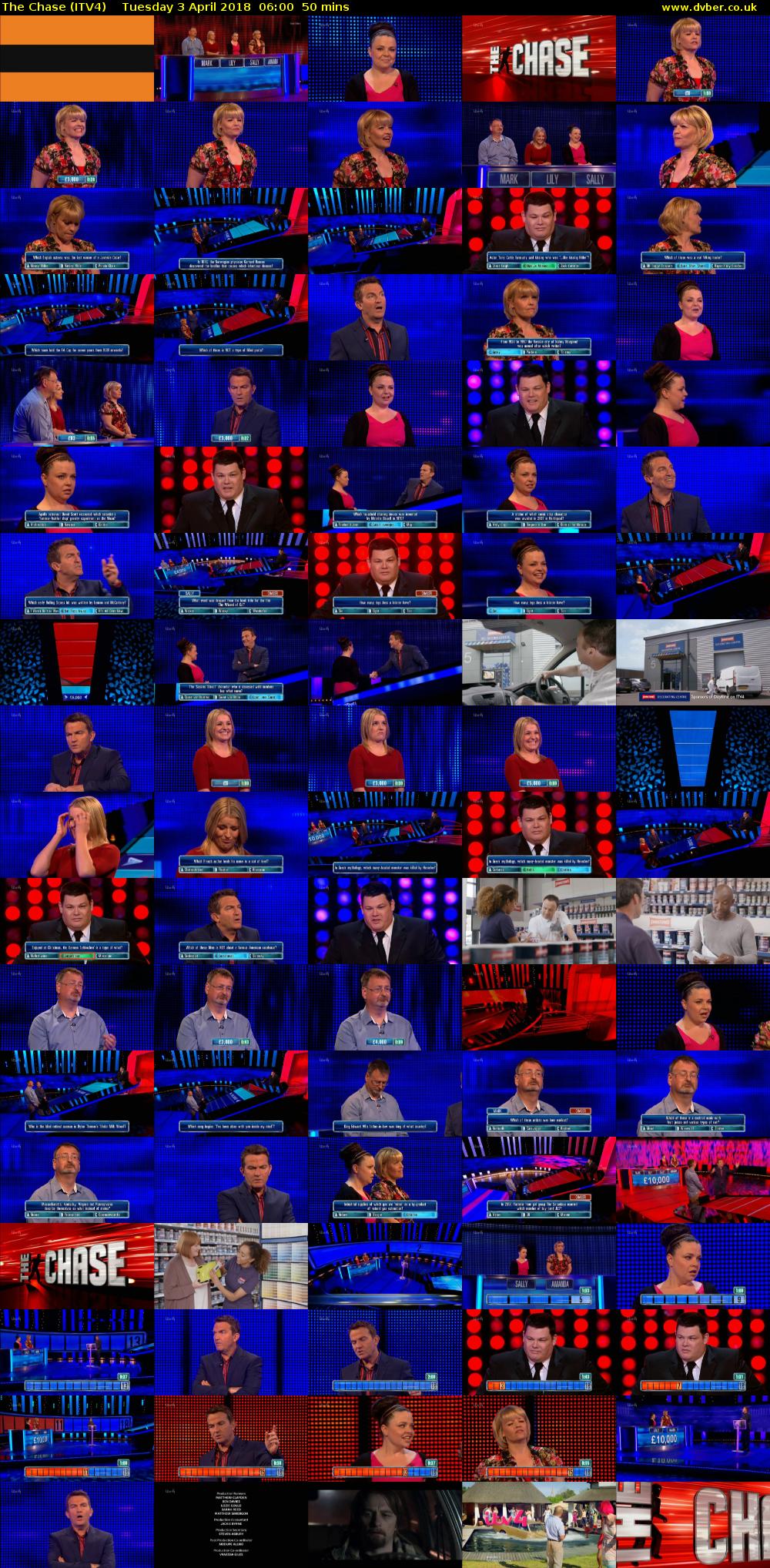 The Chase (ITV4) Tuesday 3 April 2018 06:00 - 06:50