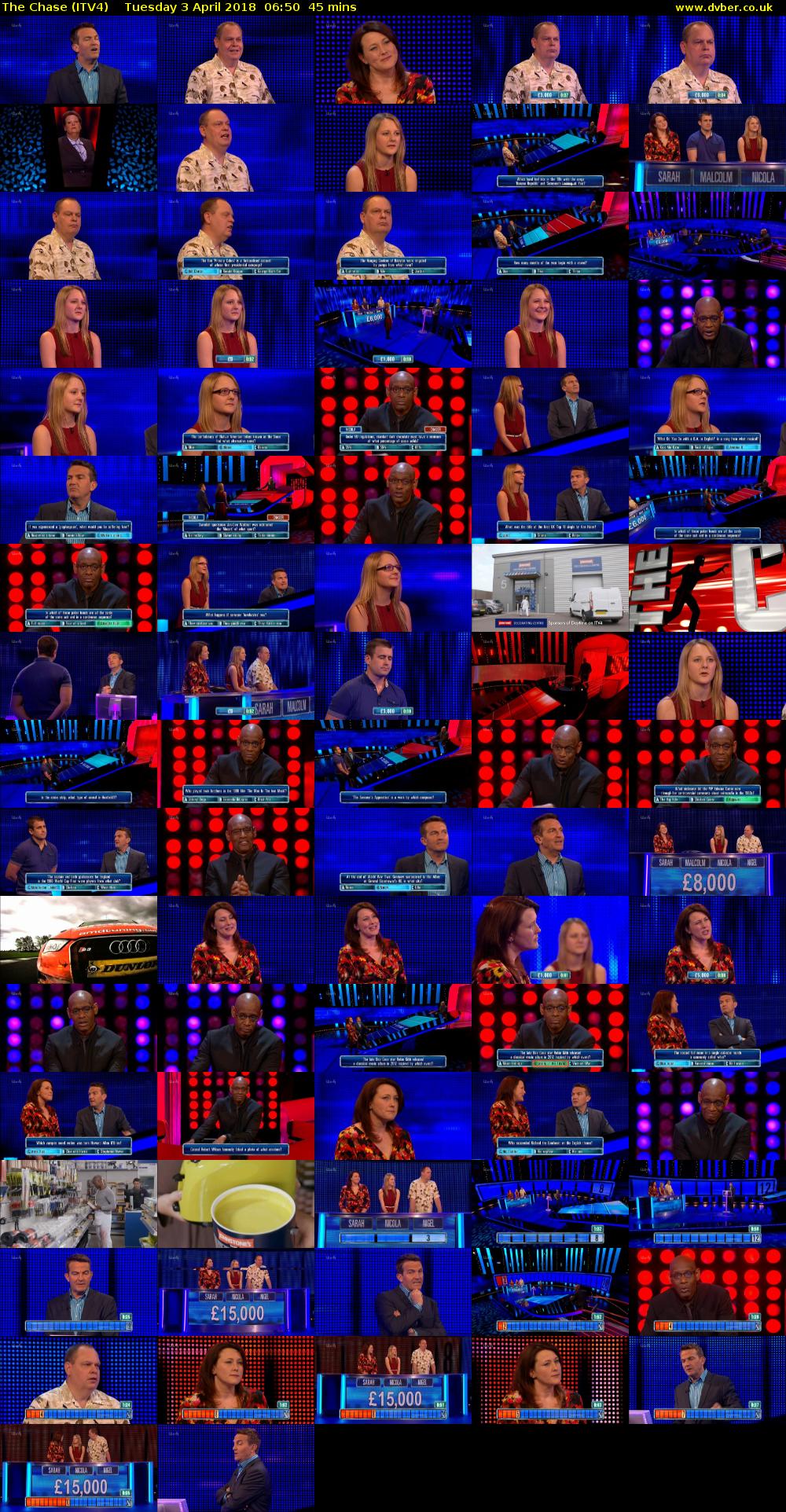 The Chase (ITV4) Tuesday 3 April 2018 06:50 - 07:35