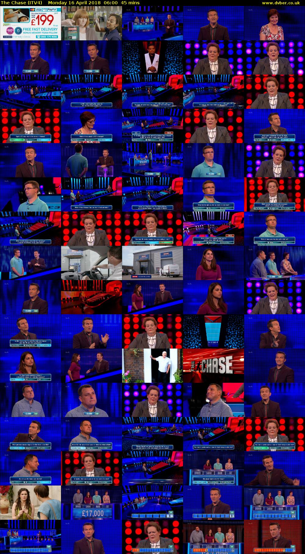 The Chase (ITV4) Monday 16 April 2018 06:00 - 06:45