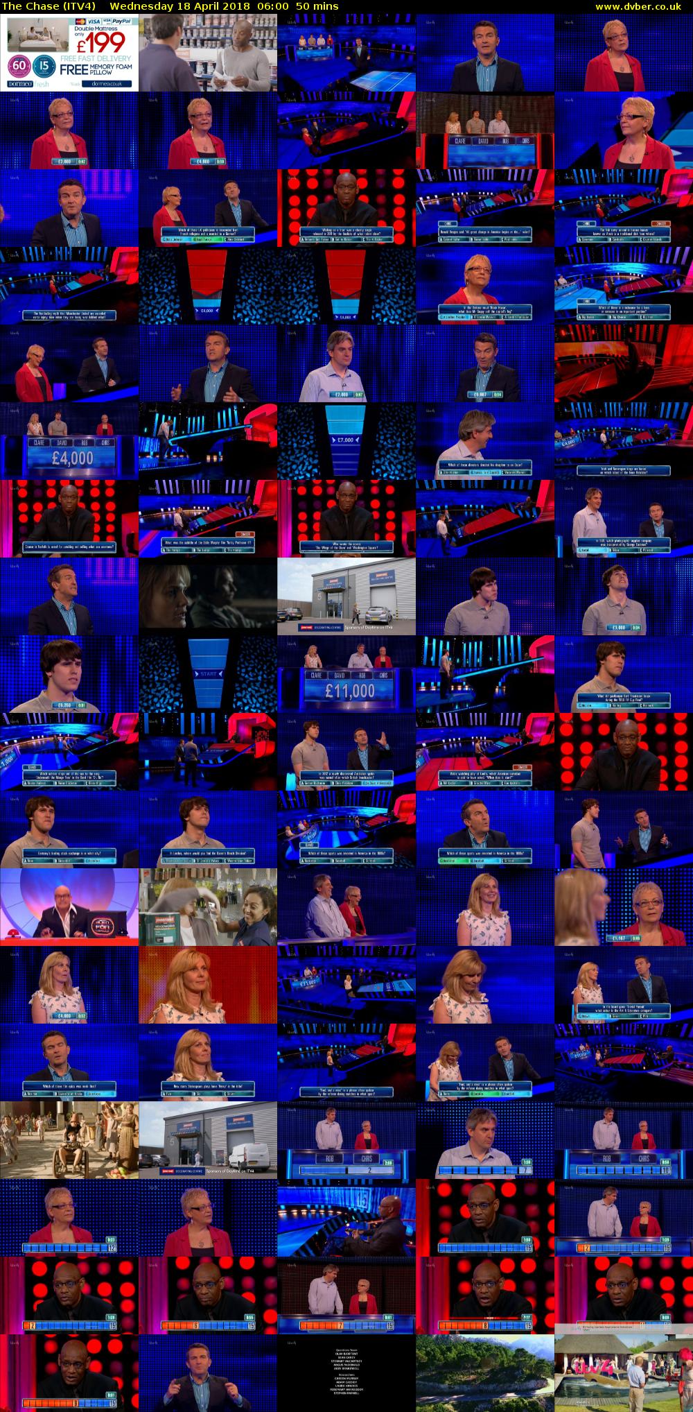 The Chase (ITV4) Wednesday 18 April 2018 06:00 - 06:50