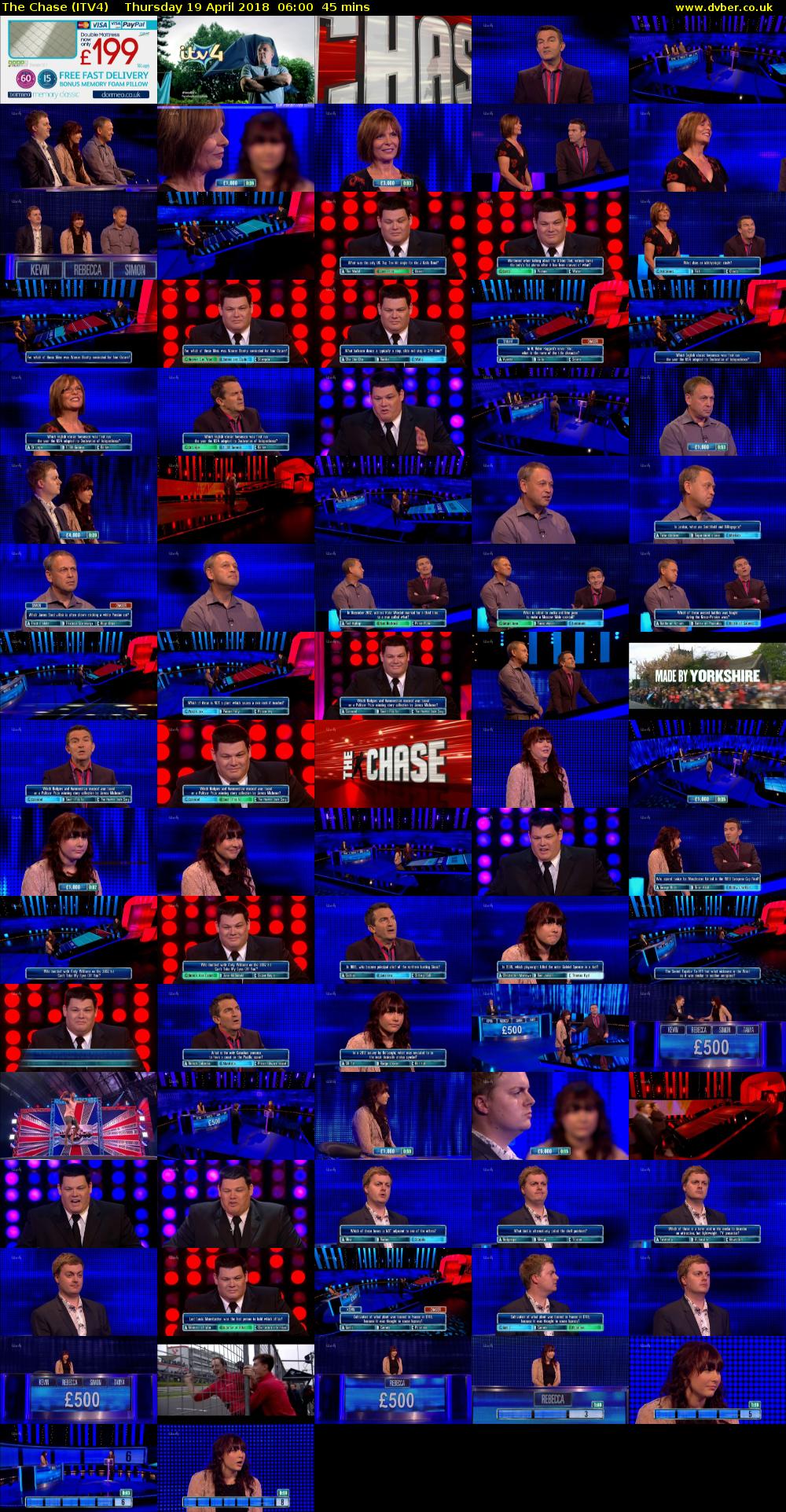 The Chase (ITV4) Thursday 19 April 2018 06:00 - 06:45