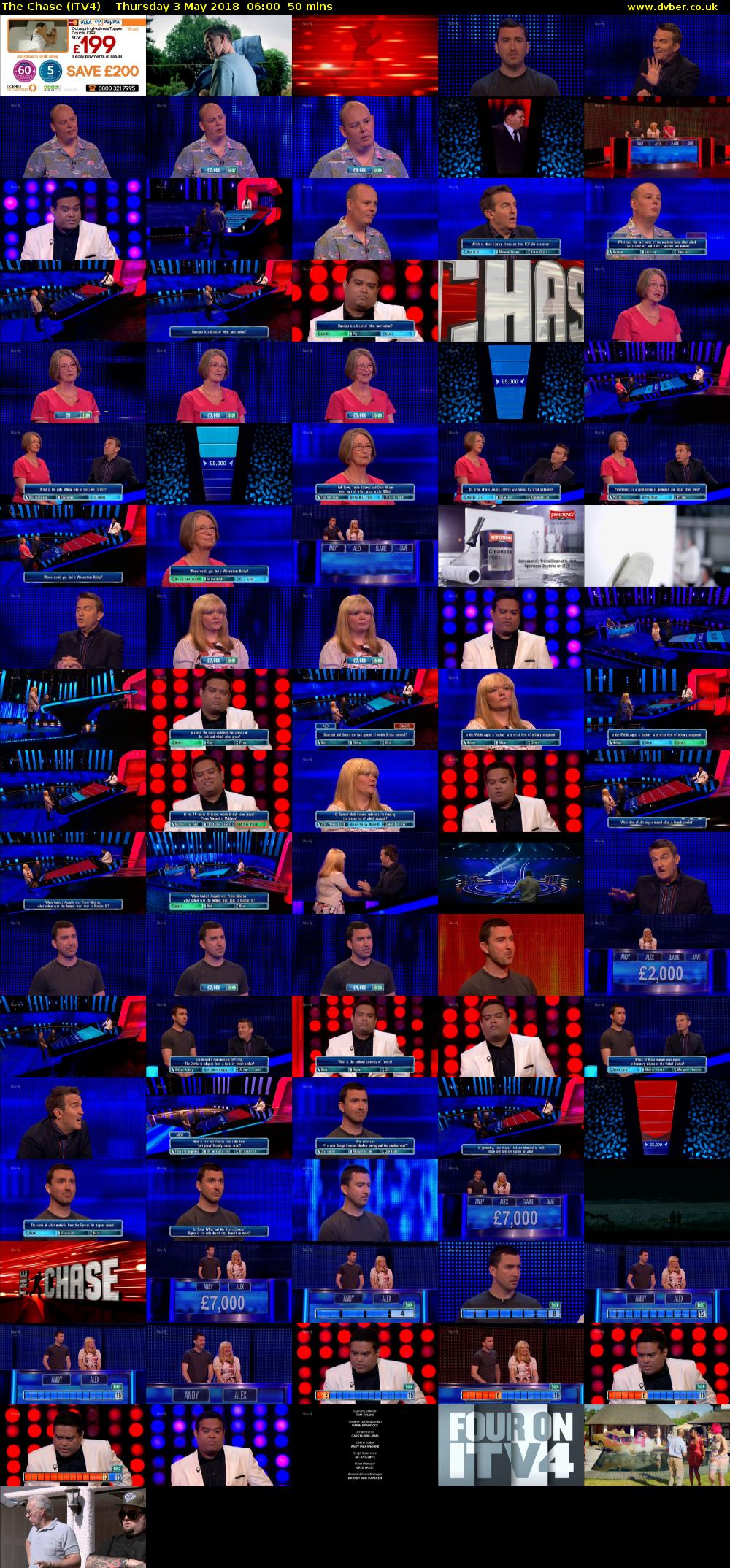 The Chase (ITV4) Thursday 3 May 2018 06:00 - 06:50