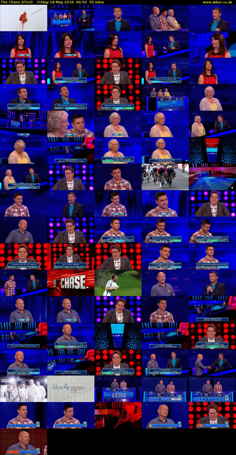 The Chase (ITV4) Friday 18 May 2018 06:50 - 07:35