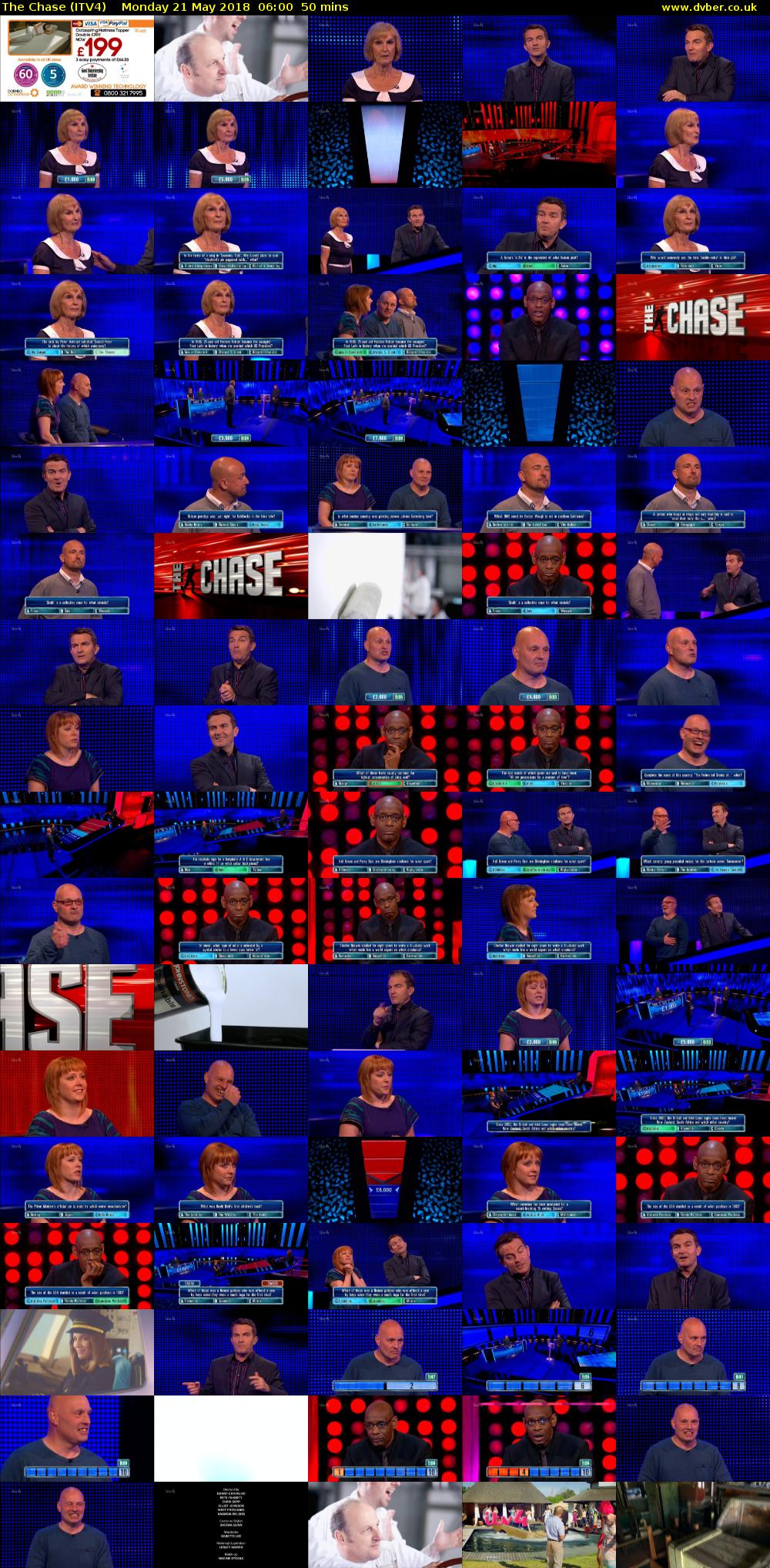 The Chase (ITV4) Monday 21 May 2018 06:00 - 06:50