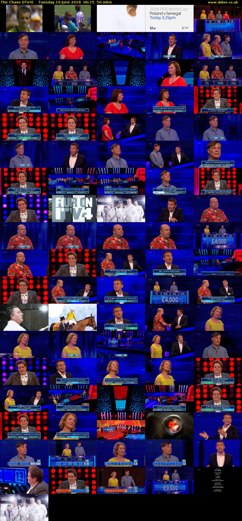 The Chase (ITV4) Tuesday 19 June 2018 06:15 - 07:05