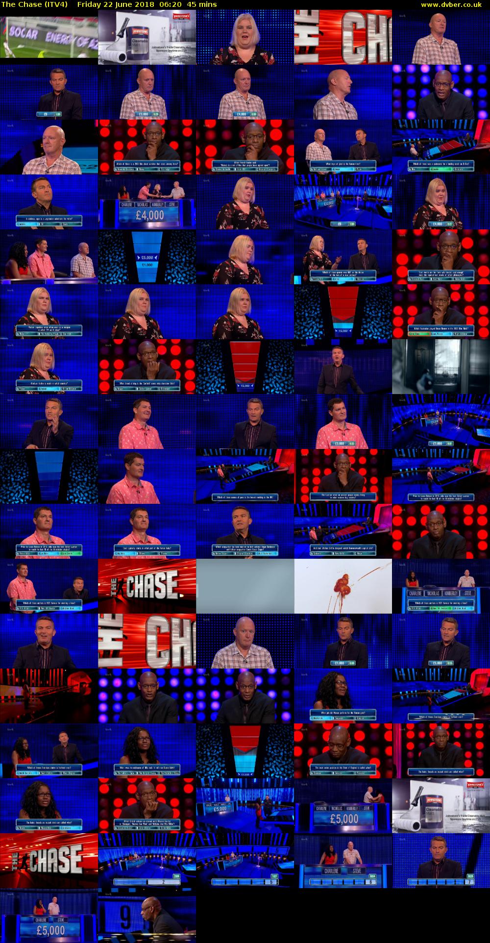 The Chase (ITV4) Friday 22 June 2018 06:20 - 07:05