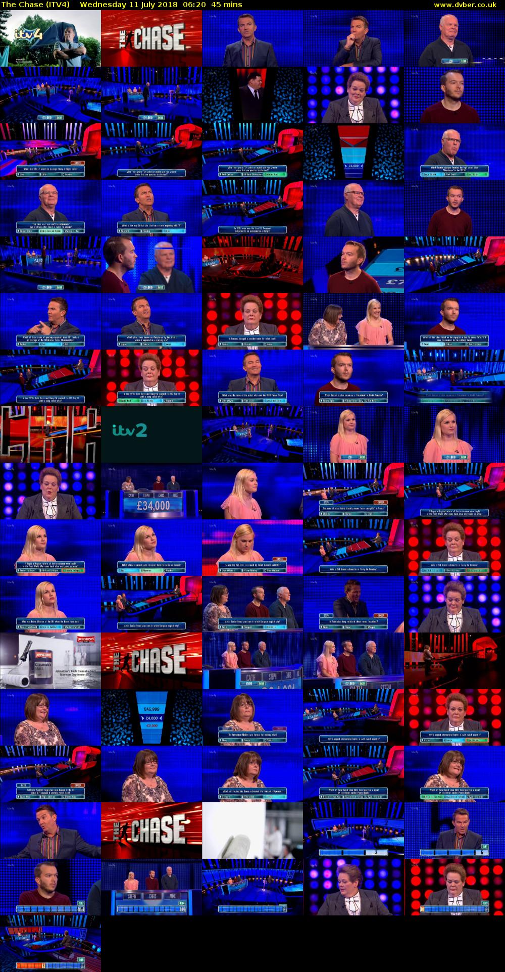 The Chase (ITV4) Wednesday 11 July 2018 06:20 - 07:05