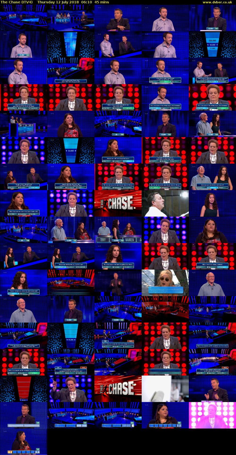 The Chase (ITV4) Thursday 12 July 2018 06:10 - 06:55