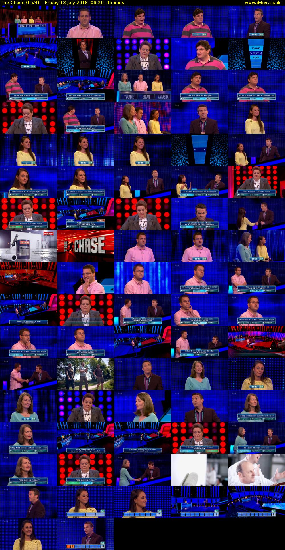The Chase (ITV4) Friday 13 July 2018 06:20 - 07:05