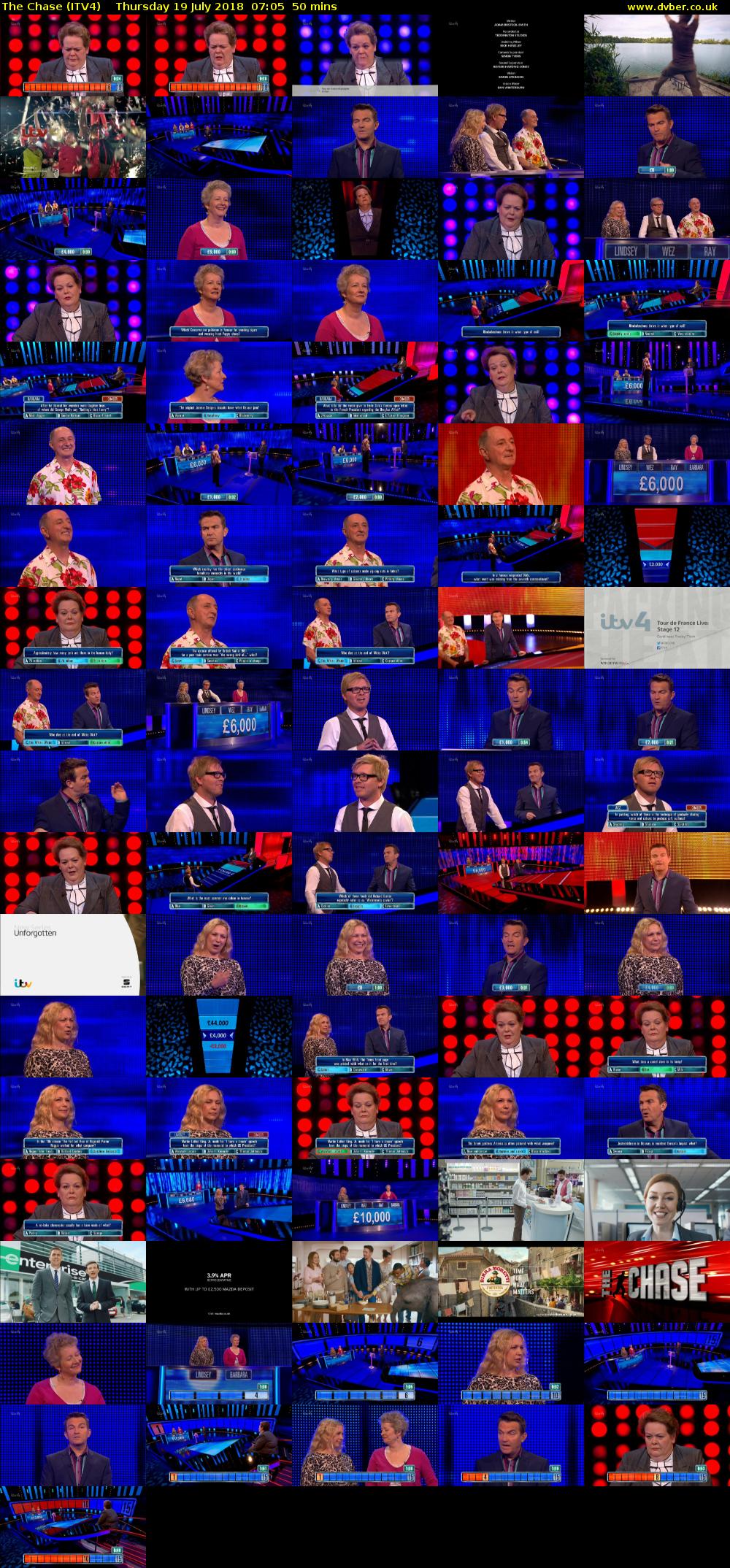 The Chase (ITV4) Thursday 19 July 2018 07:05 - 07:55