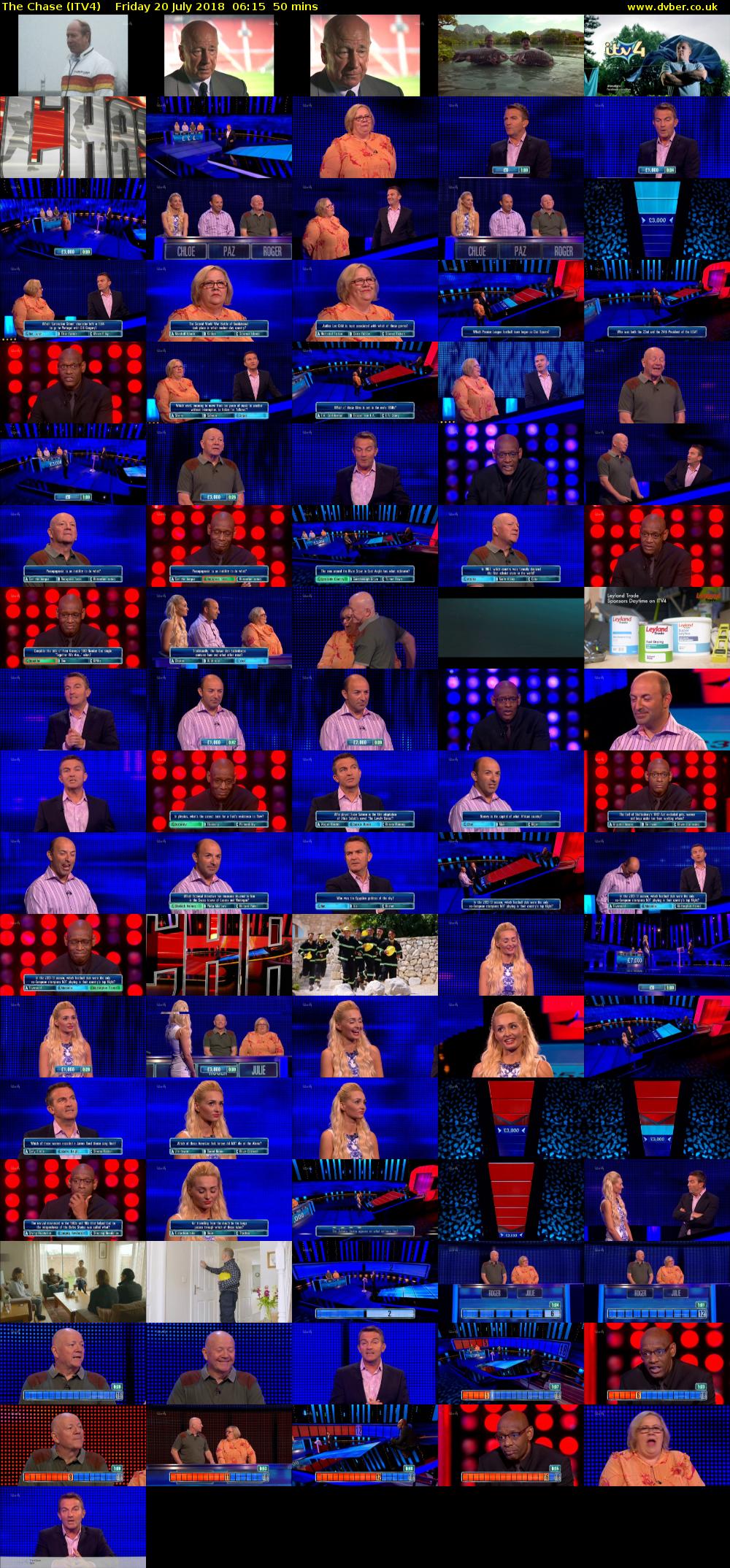 The Chase (ITV4) Friday 20 July 2018 06:15 - 07:05