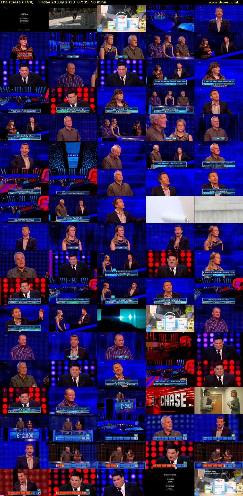 The Chase (ITV4) Friday 20 July 2018 07:05 - 07:55