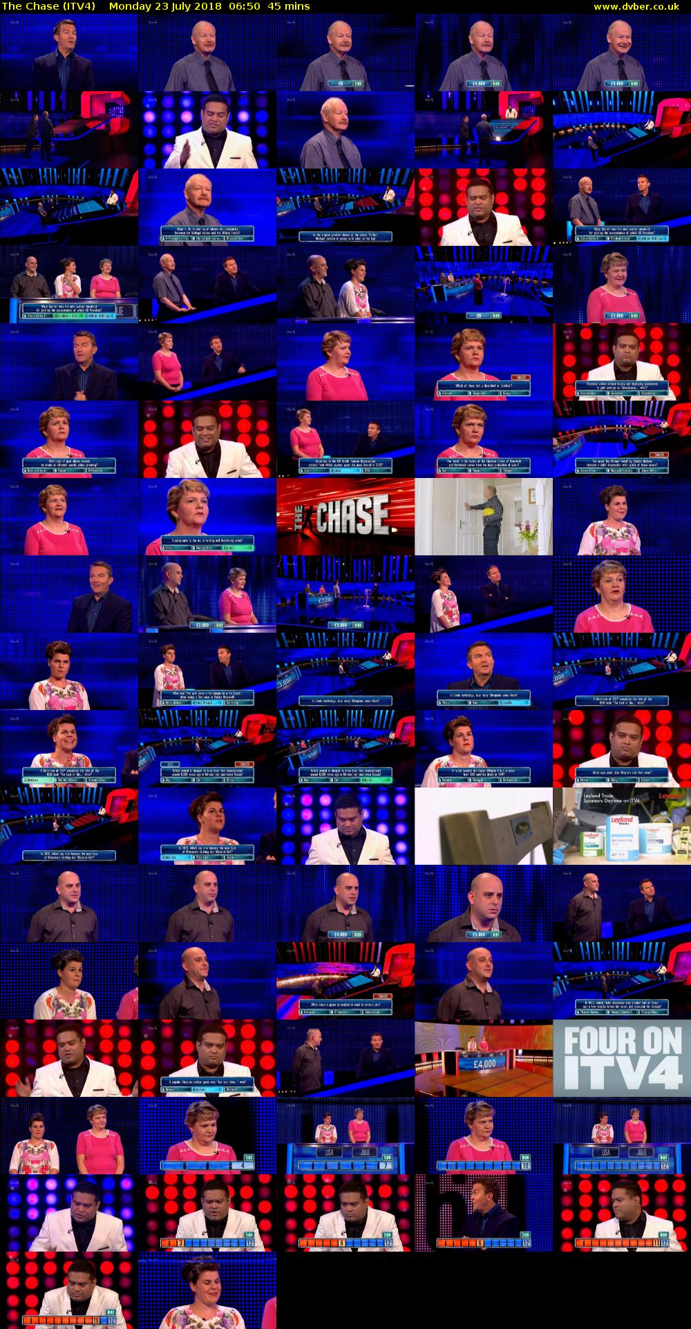 The Chase (ITV4) Monday 23 July 2018 06:50 - 07:35