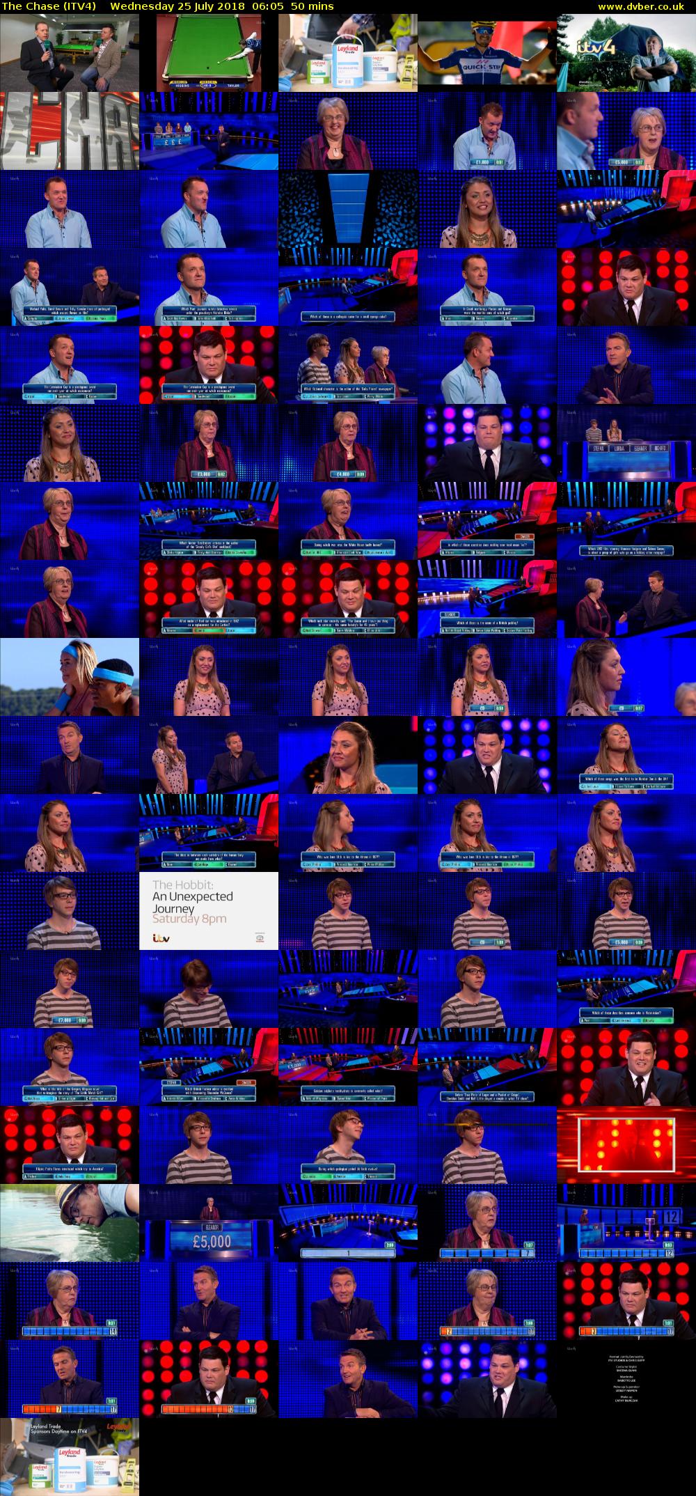 The Chase (ITV4) Wednesday 25 July 2018 06:05 - 06:55
