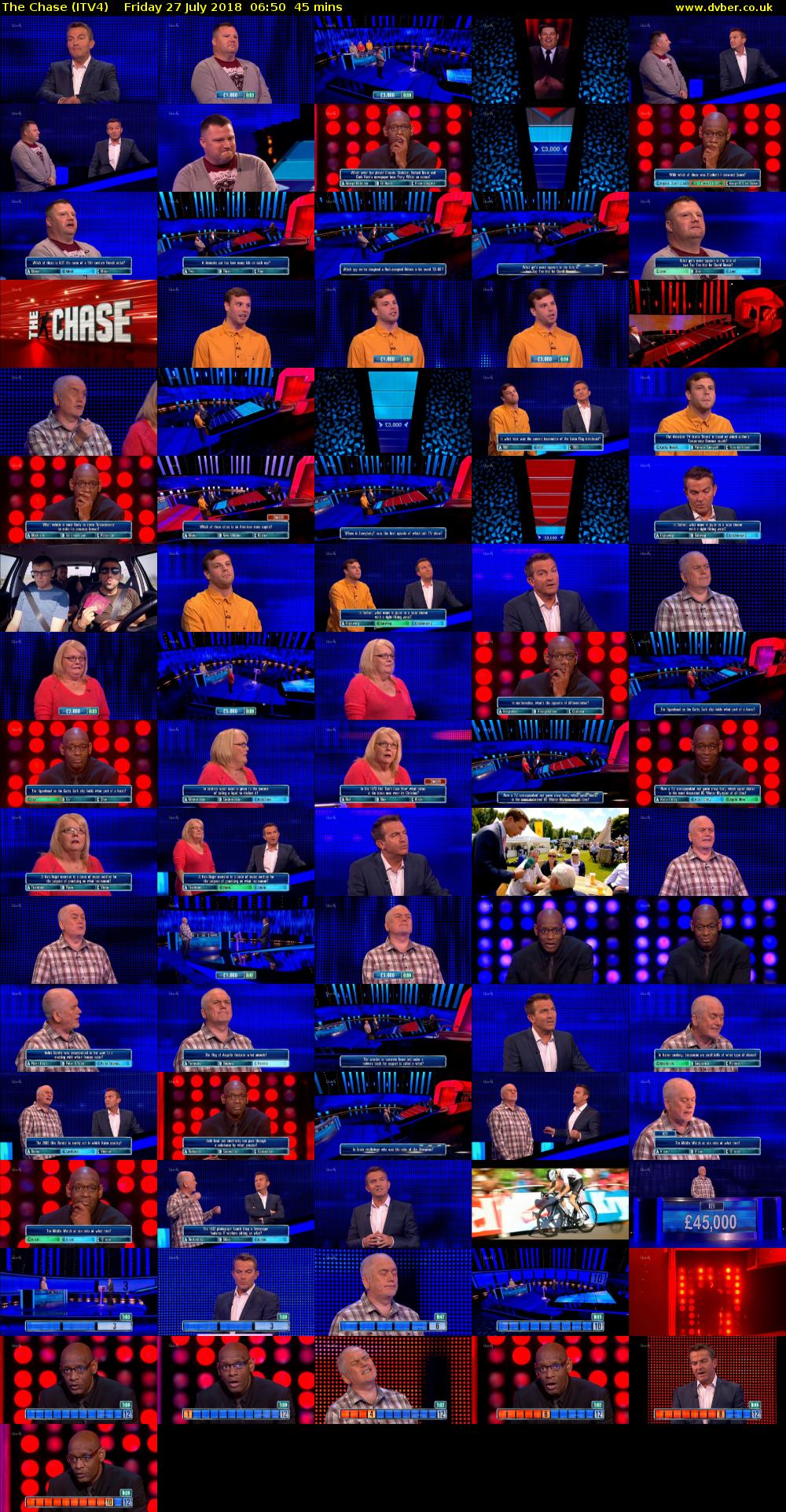 The Chase (ITV4) Friday 27 July 2018 06:50 - 07:35