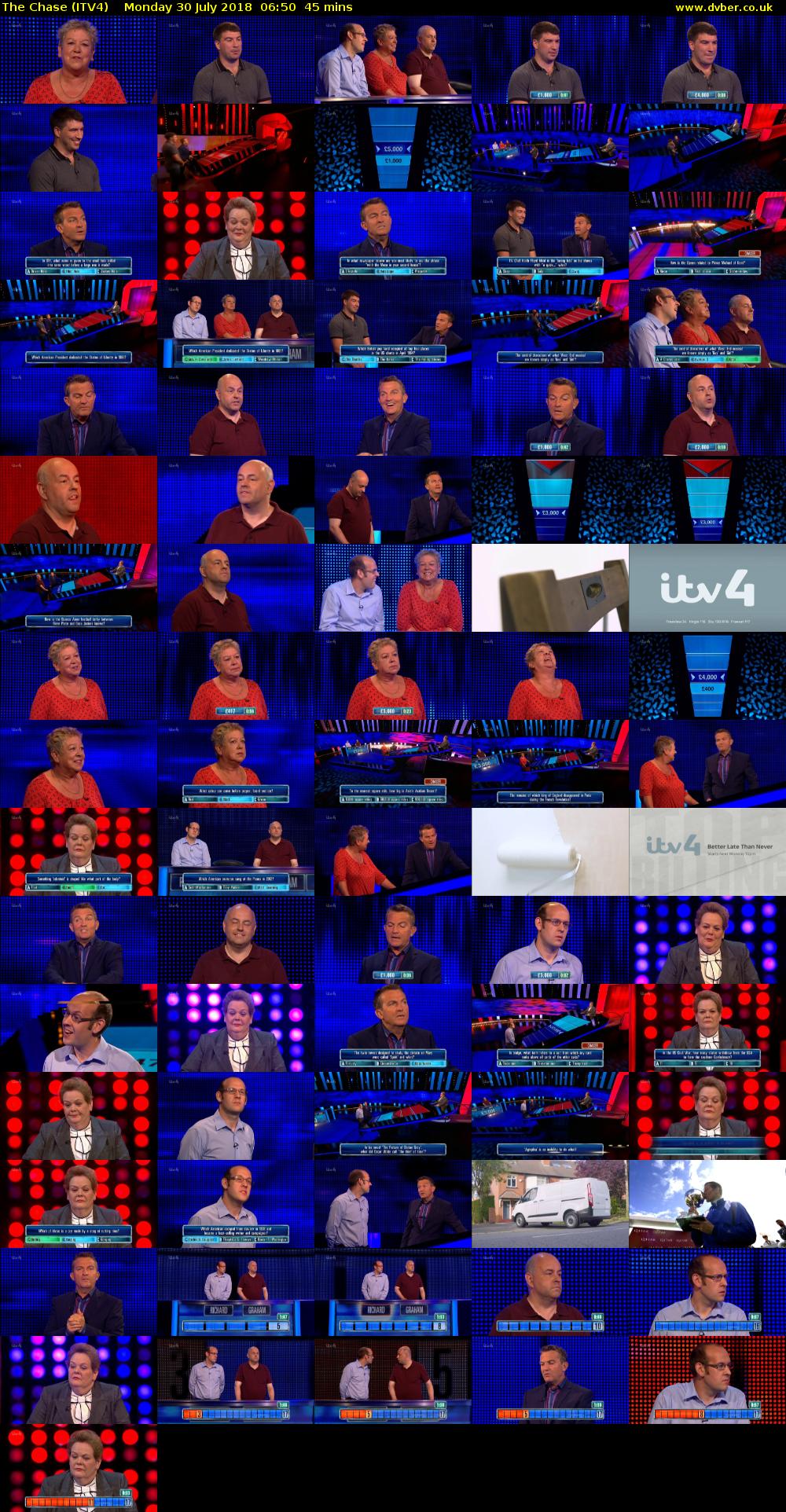 The Chase (ITV4) Monday 30 July 2018 06:50 - 07:35