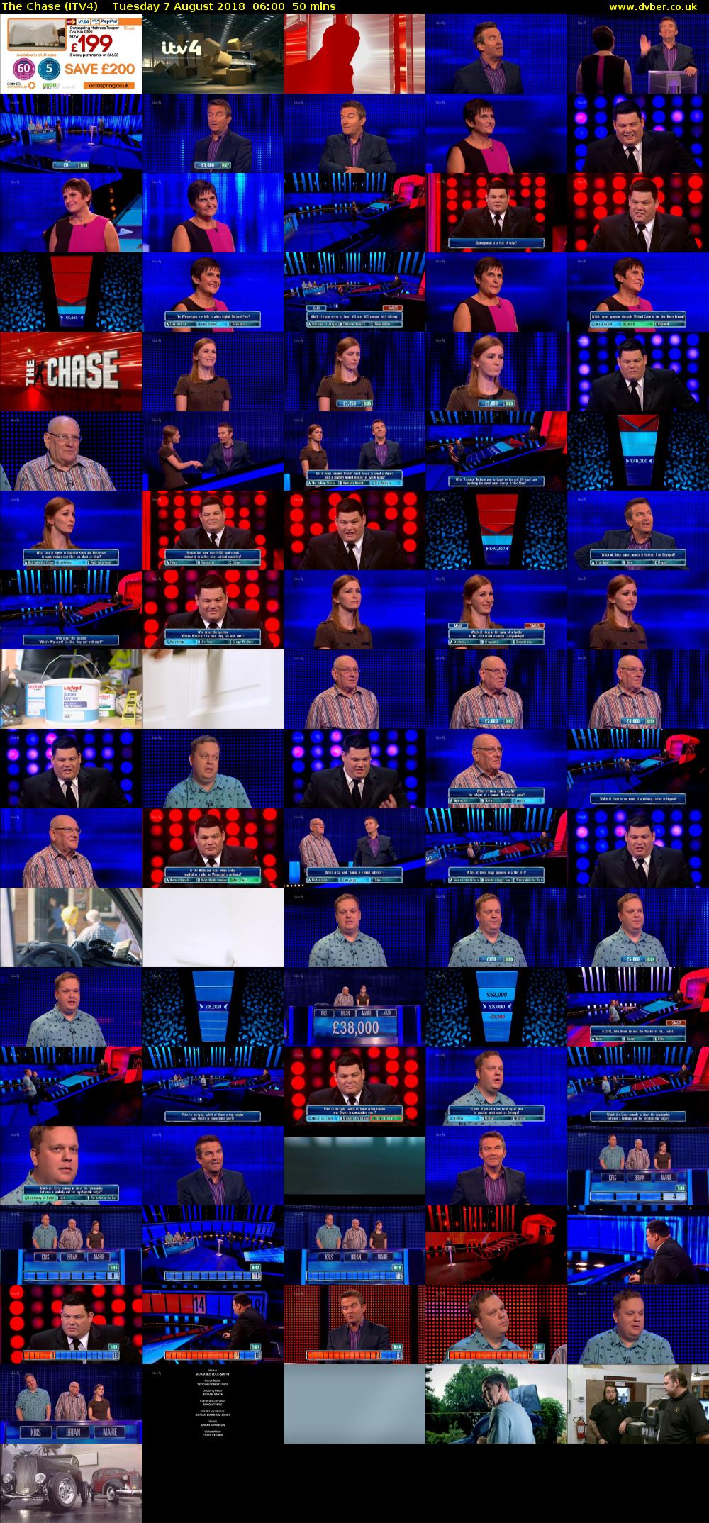 The Chase (ITV4) Tuesday 7 August 2018 06:00 - 06:50
