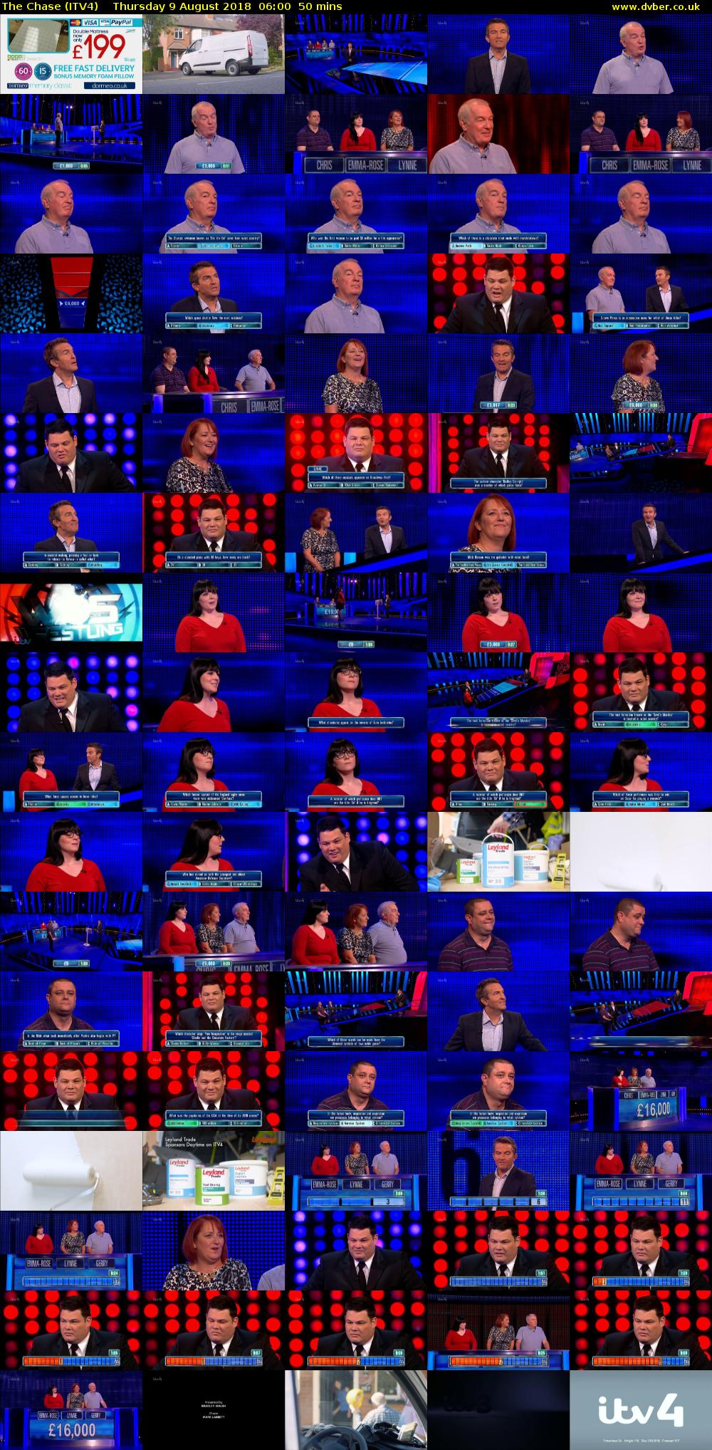 The Chase (ITV4) Thursday 9 August 2018 06:00 - 06:50