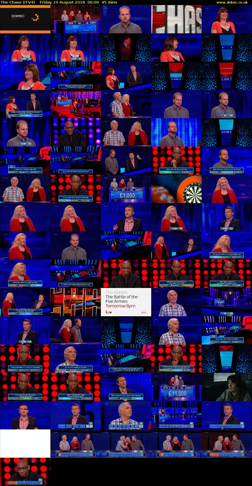 The Chase (ITV4) Friday 10 August 2018 06:00 - 06:45