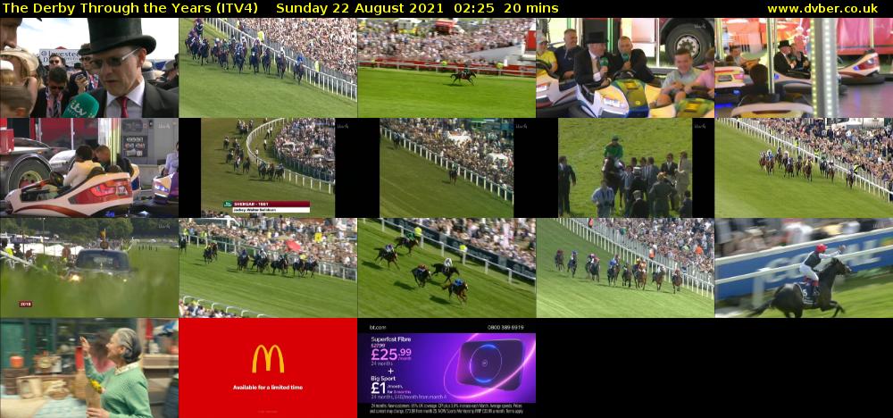 The Derby Through the Years (ITV4) Sunday 22 August 2021 02:25 - 02:45