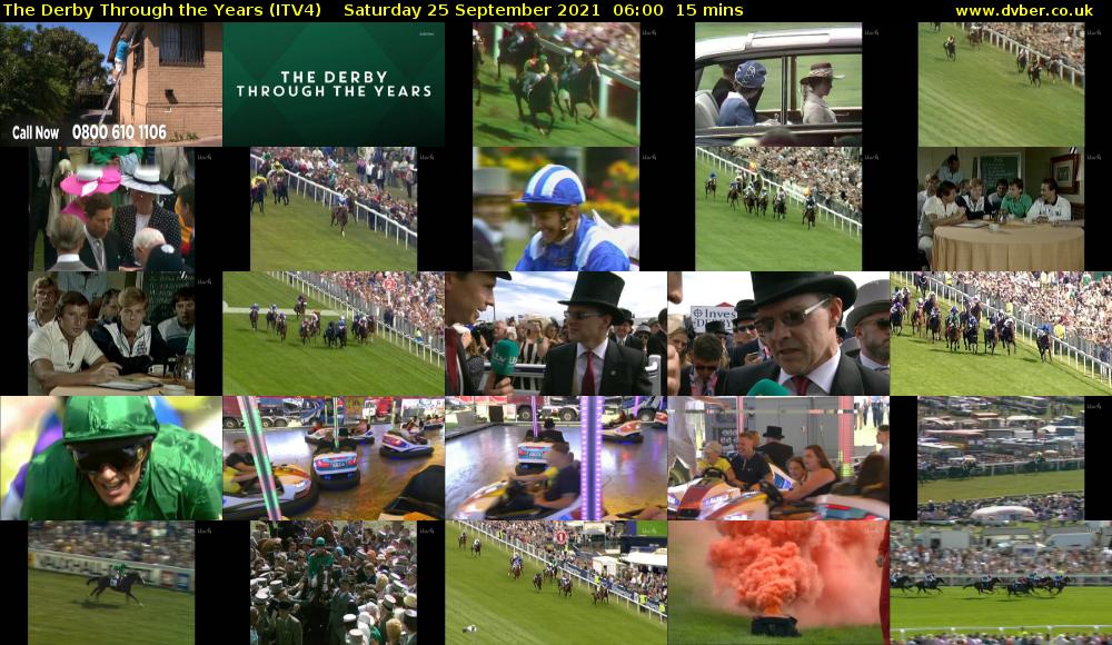 The Derby Through the Years (ITV4) Saturday 25 September 2021 06:00 - 06:15