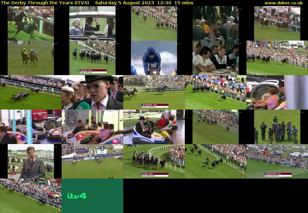 The Derby Through the Years (ITV4) Saturday 5 August 2023 12:40 - 12:55
