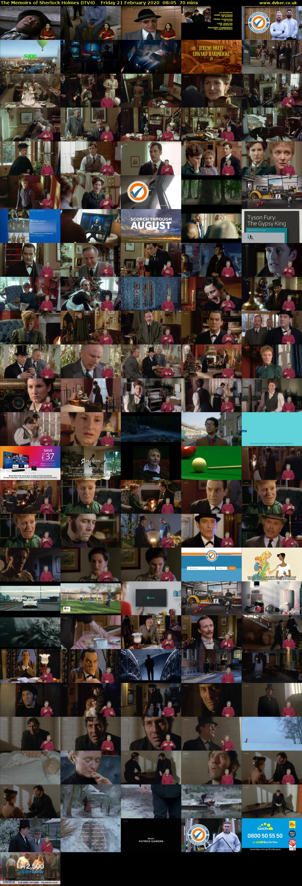 The Memoirs of Sherlock Holmes (ITV4) Friday 21 February 2020 08:05 - 09:15