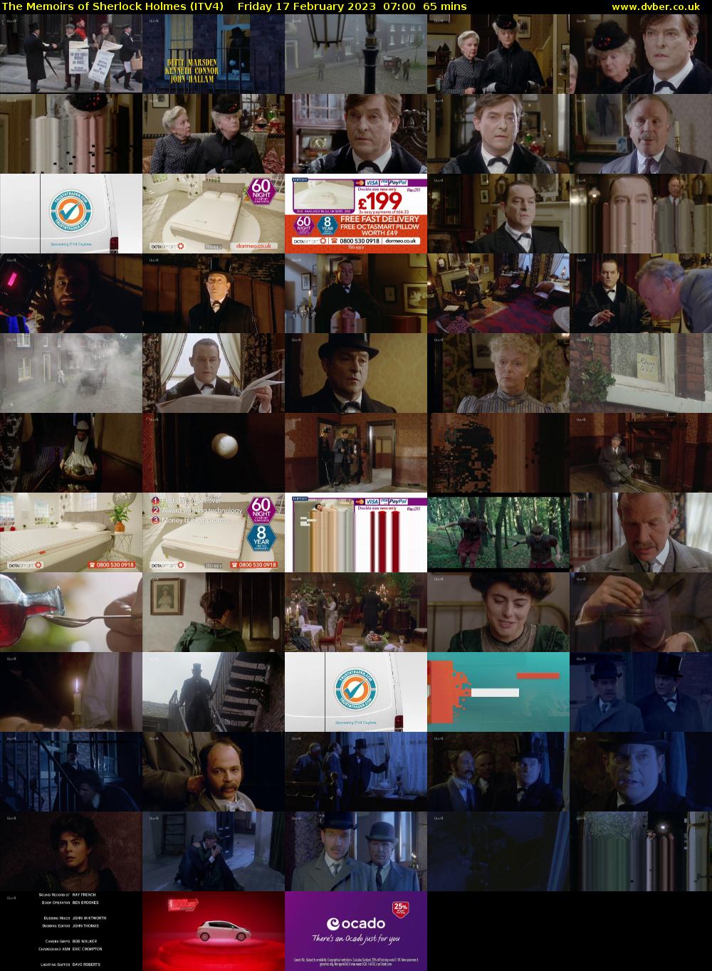 The Memoirs of Sherlock Holmes (ITV4) Friday 17 February 2023 07:00 - 08:05